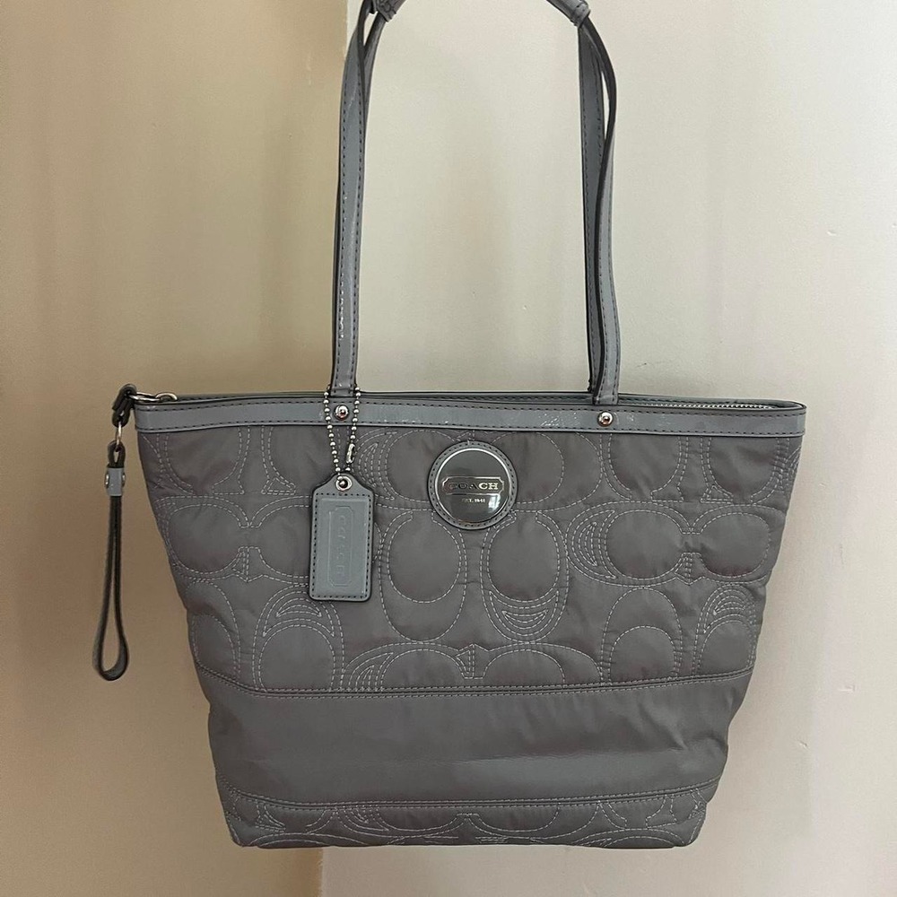 Y2K 2000s Coach Signature C Monogram Pillow Tote Shoulder Bag / Handbag